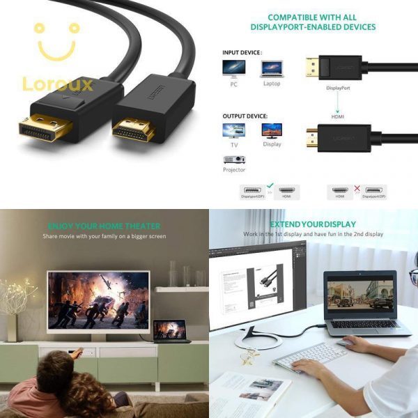 UGREEN 4K UHD DP to HDMI Cable Male to Male Displayport - Image 8