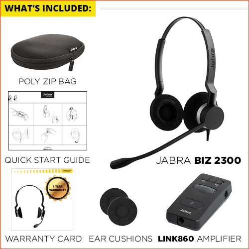Black Jabra 2300 USB Microsoft Lync Duo Wired Headset