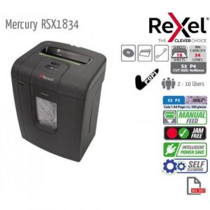 Rexel Mercury™ RSX1834 Jam Free Shredder