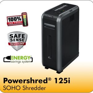 Fellowes® Powershred® 125i 100% Jam Proof Strip-Cut Shredder