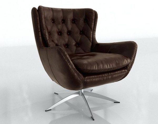 Wells Leather Swivel Armchair - Image 3