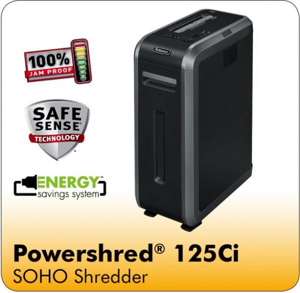 Fellowes® Powershred® 225Ci 100% Jam Proof Cross-Cut Shredder