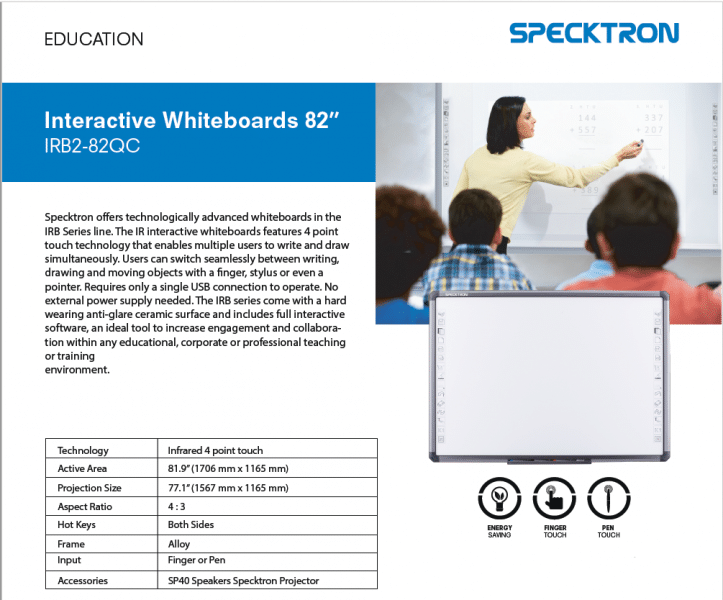Specktron IRB2QC Series Interactive Whiteboard Tech Nuggets