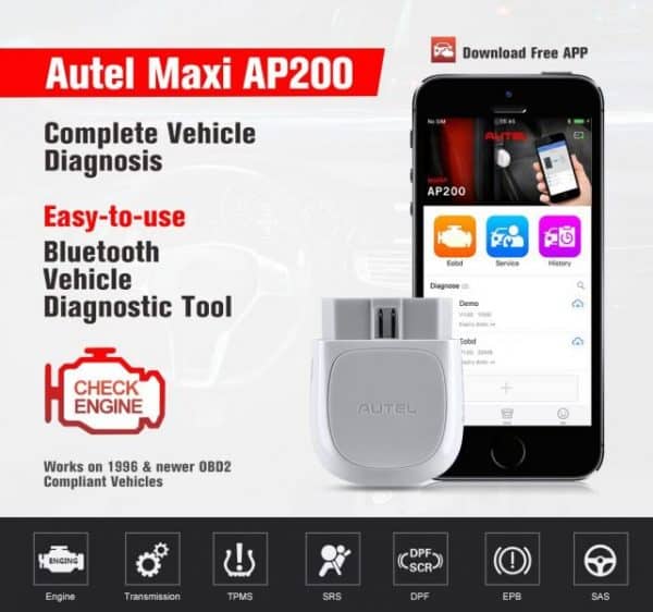 Autel AP200 Bluetooth OBD2 Scanner Code Reader with Full Systems Diagnoses - Image 7