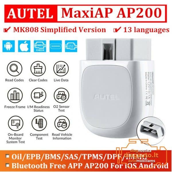 Autel AP200 Bluetooth OBD2 Scanner Code Reader with Full Systems Diagnoses - Image 11