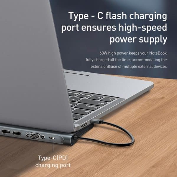 Baseus Multi All-in-1 USB Type-C to HDMI VGA Video Audio Converter Adapter - Image 2