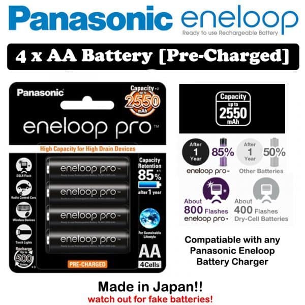 Panasonic Eneloop Pro Rechargeable AA Ni-MH Batteries - Image 4
