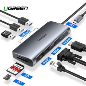 UGREEN USB C Hub 9 in 1 Multiport Adapter 3.1 Type C Dock Station