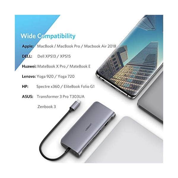 UGREEN USB C Hub 9 in 1 Multiport Adapter 3.1 Type C Dock Station - Image 6