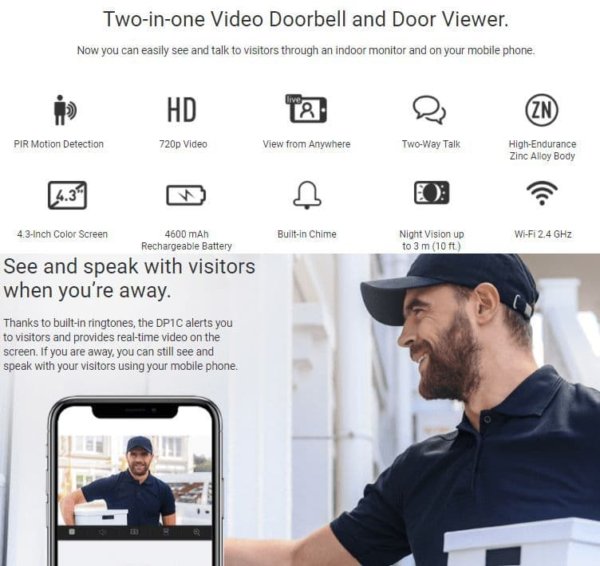 hd dp1c doorbell and station high capacity battery operated w built in chime Eldoret
